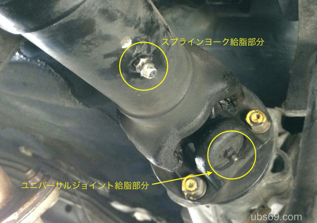 ユニバーサルジョイントとスプラインヨーク